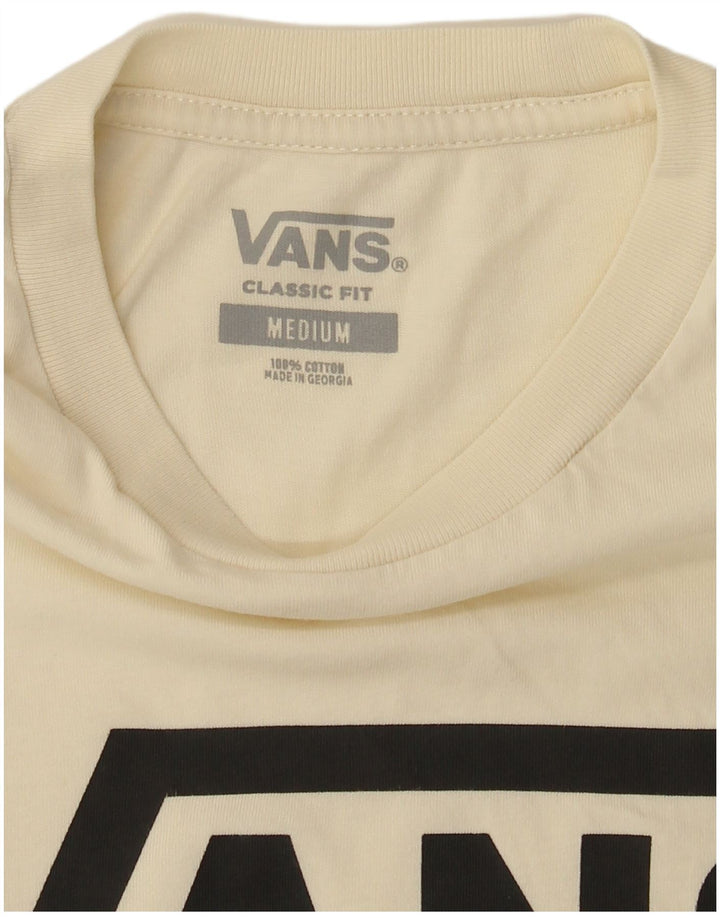 Vans Camiseta con gráfico de ajuste clásico para hombre Top mediano de algodón blanco roto