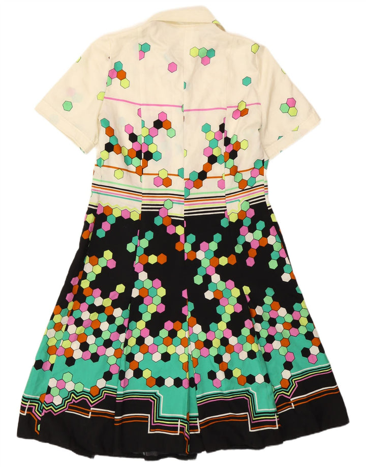 Roslein Vestido Acampanado para Mujer UK 40 Mediano Multicolor Geométrico