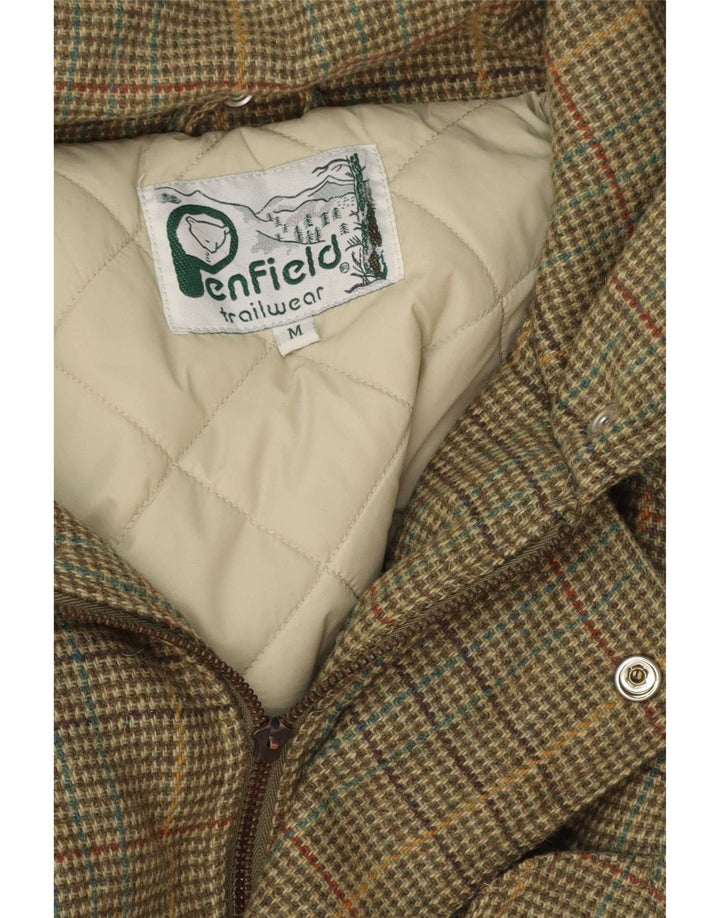 Penfield Chaqueta acolchada con capucha para hombre UK 38 Medium Khaki Houndstooth