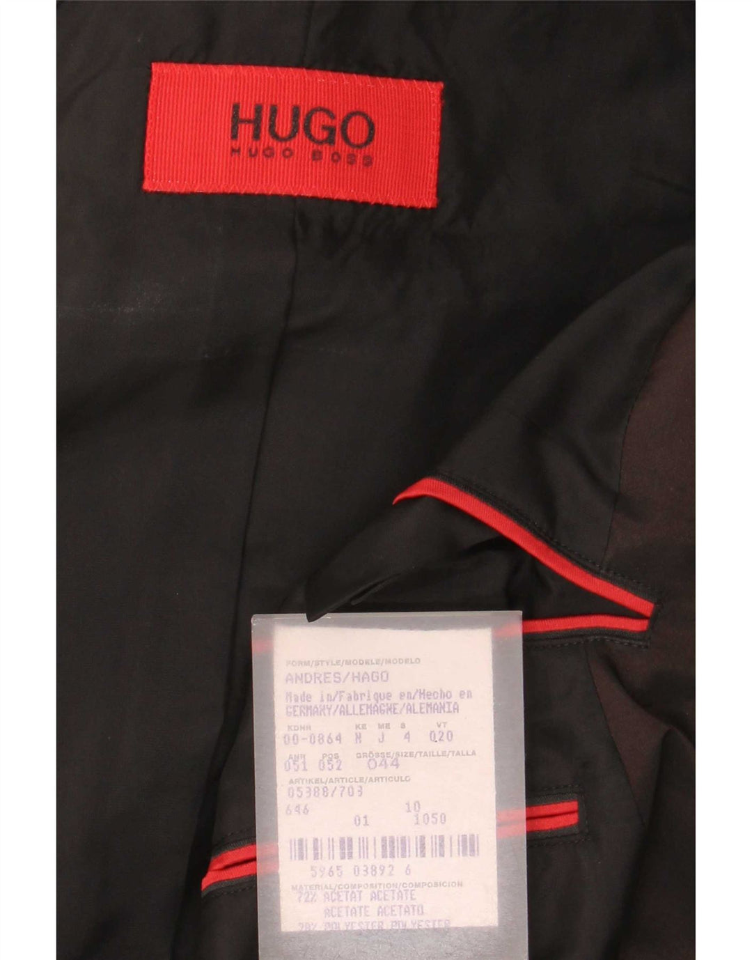 Hugo Boss Chaqueta tipo blazer para hombre EU 44 XS Acetato marrón