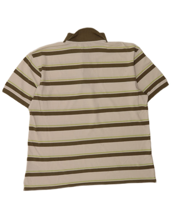 Kappa Polo Hombre 3XL Algodón A Rayas Blanco