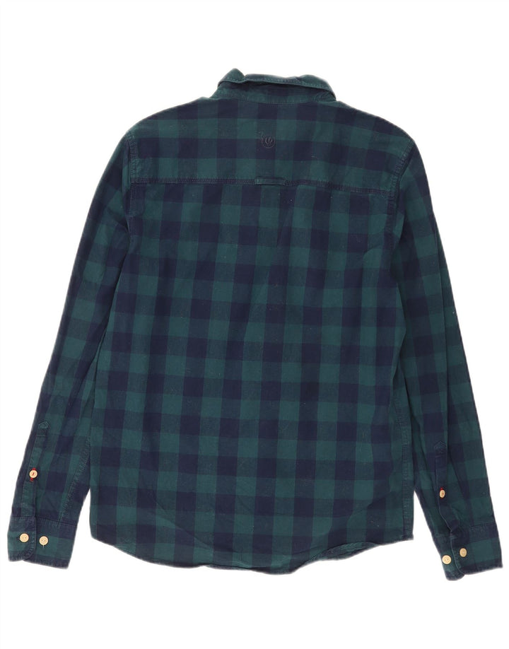 Camisa de franela de corte clásico de algodón a cuadros verdes pequeños de Fat Face Hombre