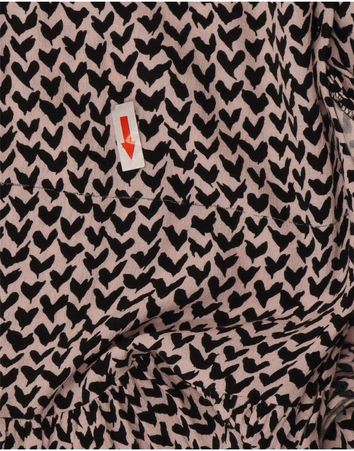 Whisper Vestido largo con estampado abstracto para mujer, talla 10, viscosa rosa pequeña