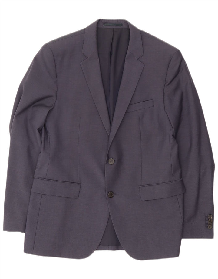 Hugo Boss Chaqueta tipo blazer de 2 botones para hombre EU 50 Grande Lana azul marino