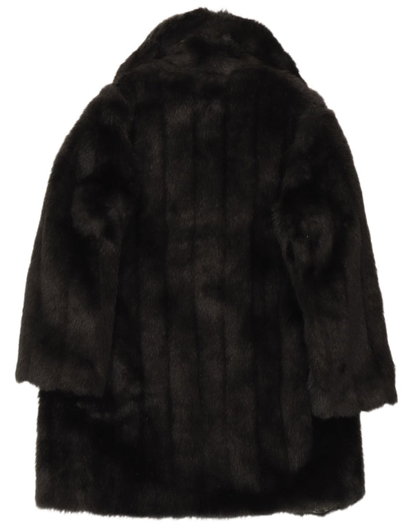 Vintage mujer piel sintética abrigo Reino Unido 18 XL negro