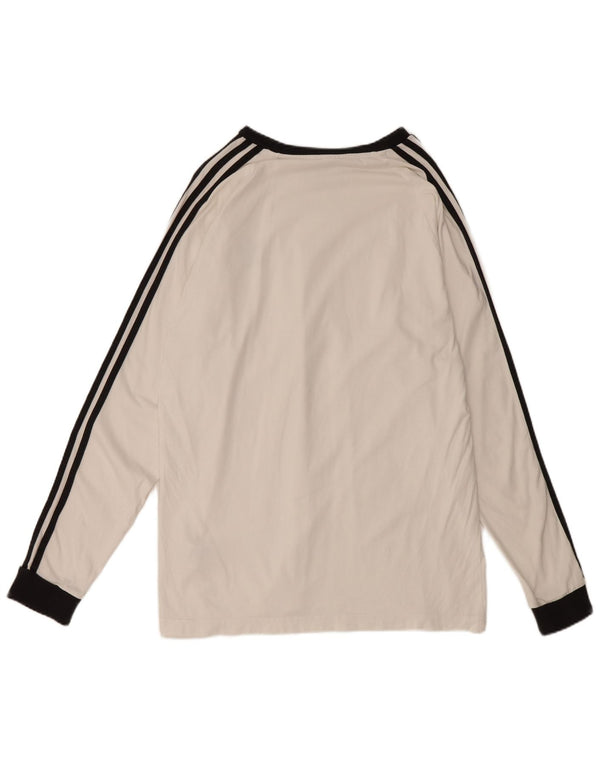 Adidas Hombre Camiseta Manga Larga XL Blanco Algodón