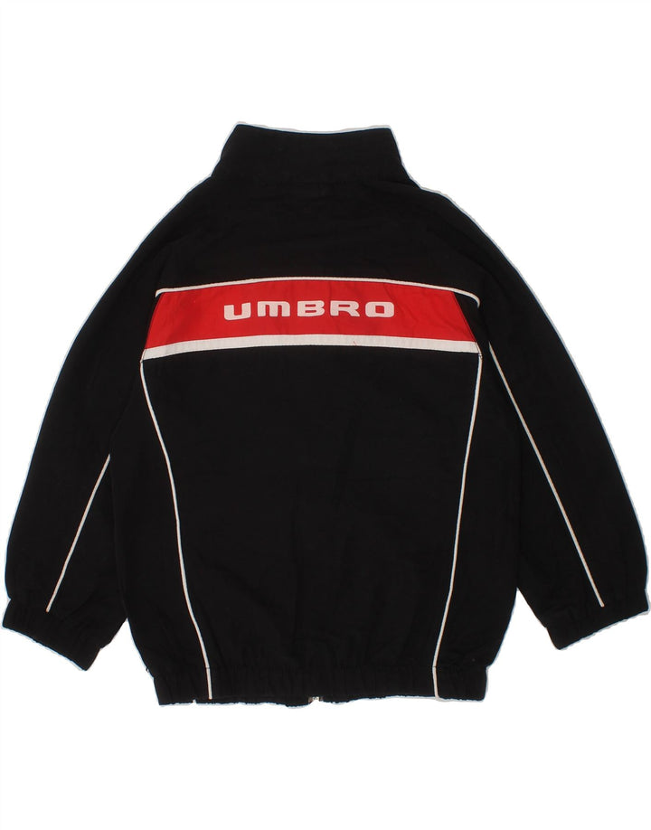 UMBRO Boys Graphic Tracksuit Top Jacket 3-4 Years Black Colourblock Vintage Umbro and Second-Hand Umbro from Messina Hembry 