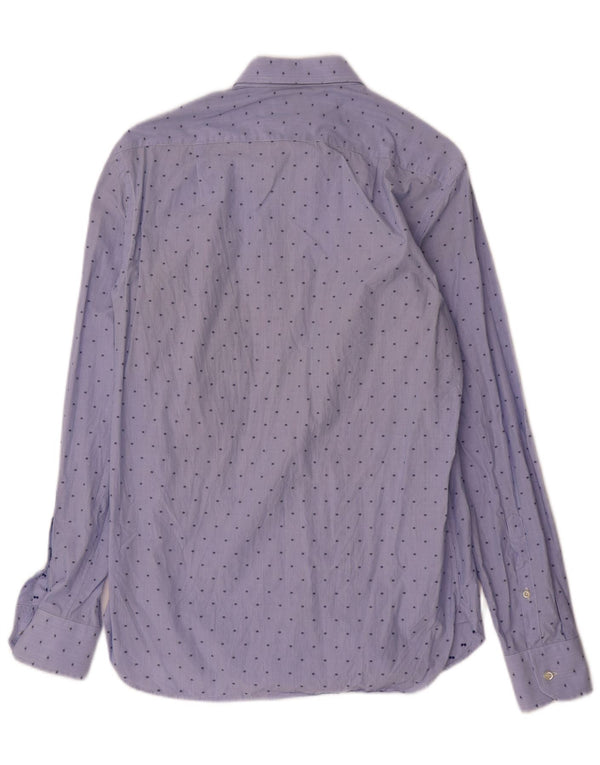 Boggi Camisa personalizada para hombre Talla 40 15 3/4 Raya azul mediana