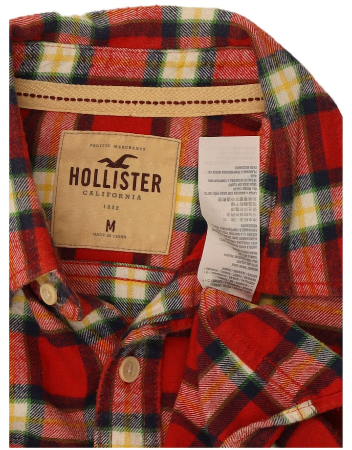 Camisa Hollister Hombre De Franela De Algodón A Cuadros Rojo Medio