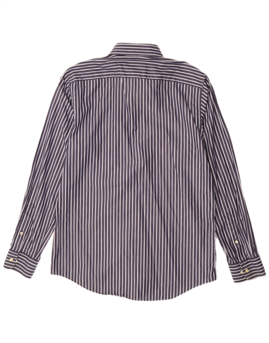 PIERRE CARDIN Camisa Hombre Talla 39 Algodón Rayas Azul Medio