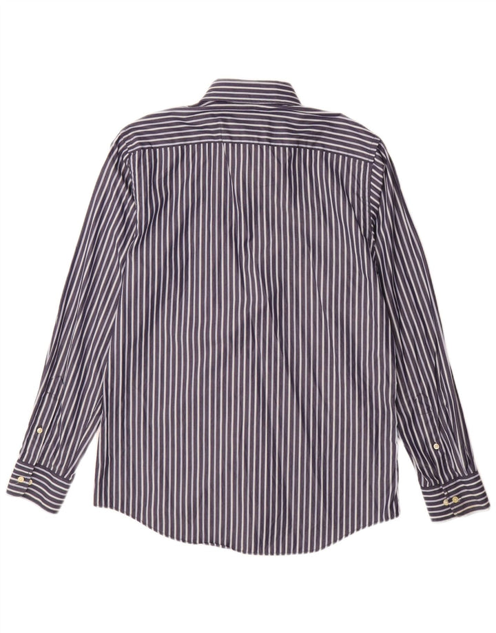 PIERRE CARDIN Camisa Hombre Talla 39 Algodón Rayas Azul Medio