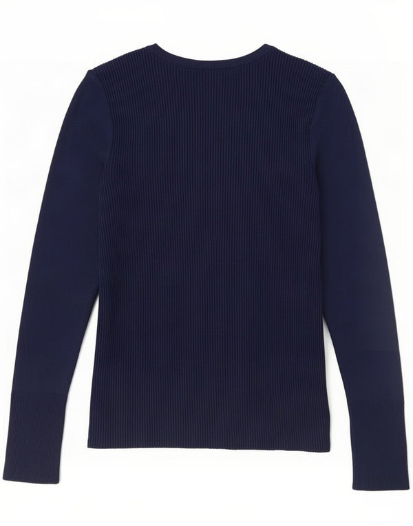 Zara Mujer Top Manga Larga UK 44 Grande Azul