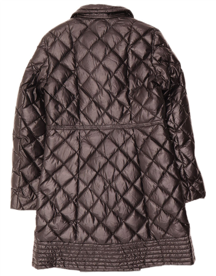 Moschino Mujer Abrigo Acolchado De Doble Botonadura UK 8 Small Poliamida Negra