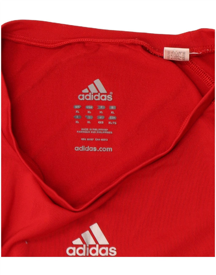 Adidas Mens Climalite Graphic Top Manga Larga XL Poliéster Rojo