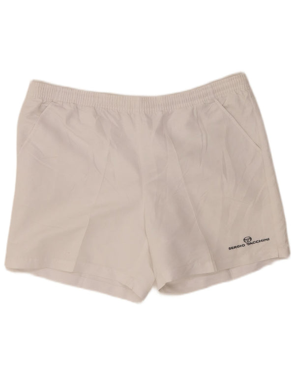 SERGIO TACCHINI Shorts deportivos para hombre XL Blanco Poliéster