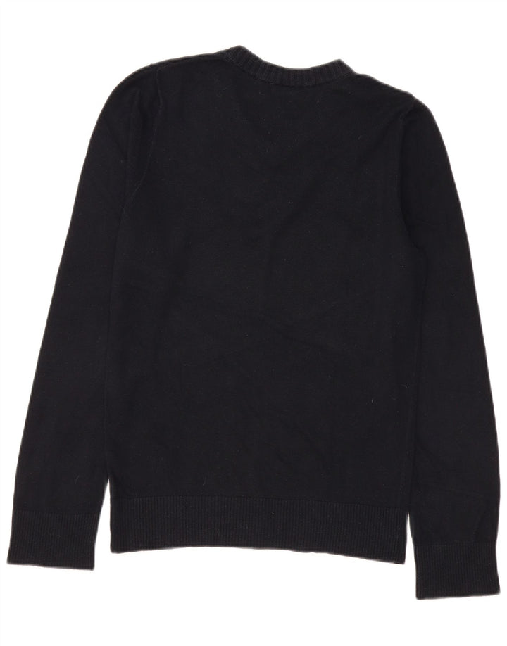 Jersey Hollister Hombre con Cuello en V Jersey de Algodón Azul Marino Mediano