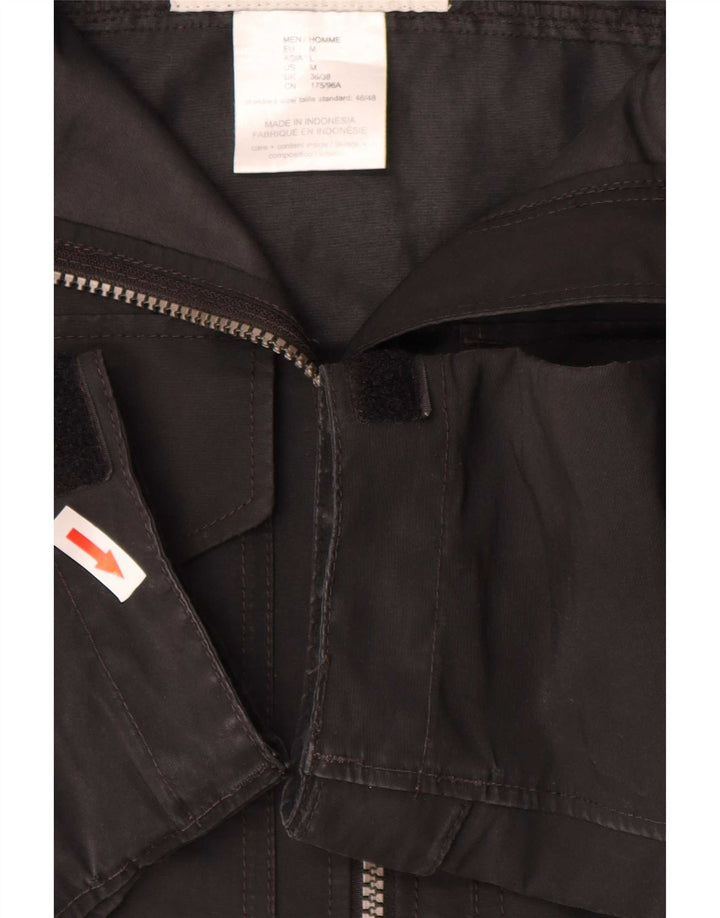 Jack Wolfskin Chaqueta impermeable con capucha para hombre UK 36/38 Medium Negro Poliéster