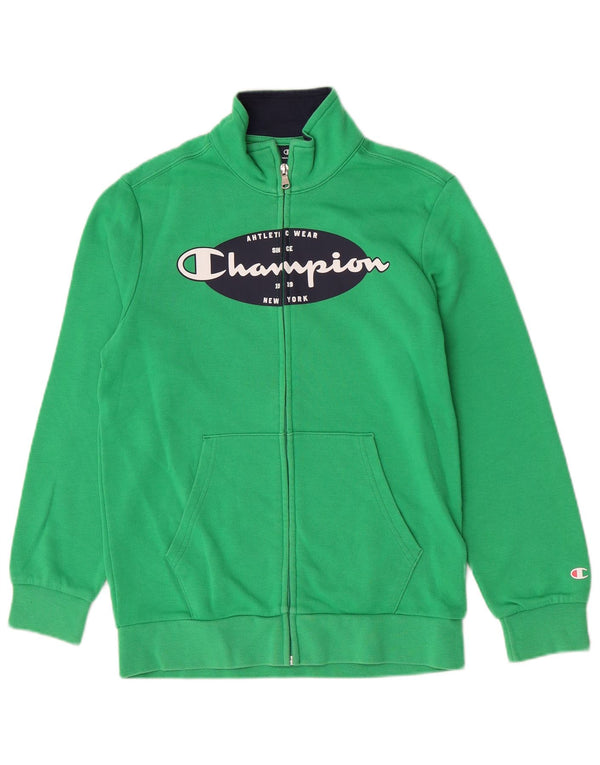 Champion Boys Graphic Chándal Top Chaqueta 11-12 Años Grande Verde Deportes