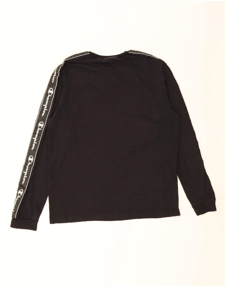 Champion Top gráfico para hombre de manga larga de algodón negro grande