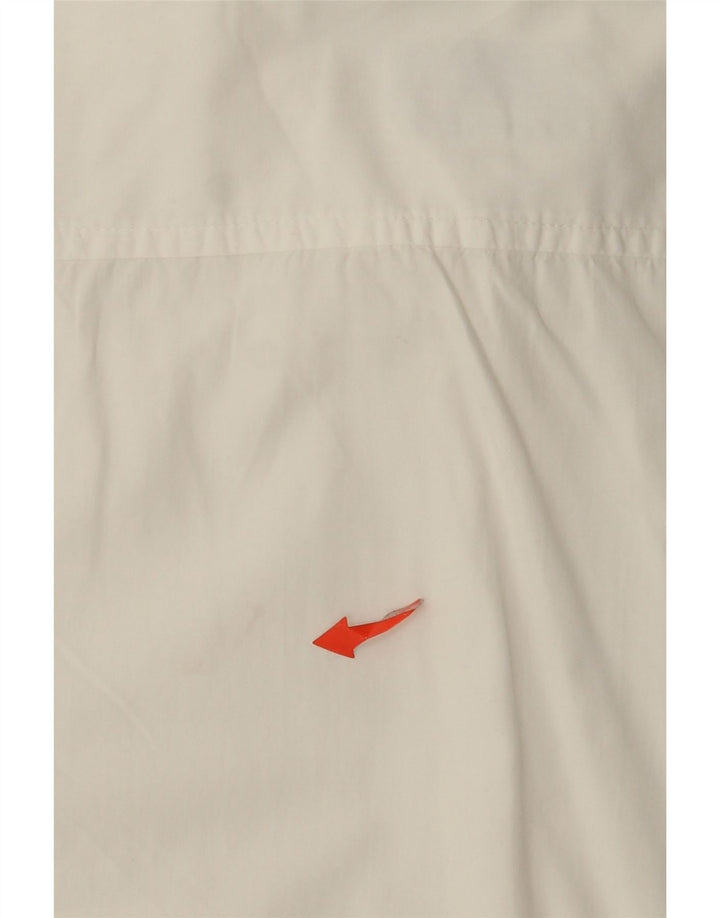 Stefanel Camisa De Manga Corta Para Hombre Algodón Blanco Roto Mediano