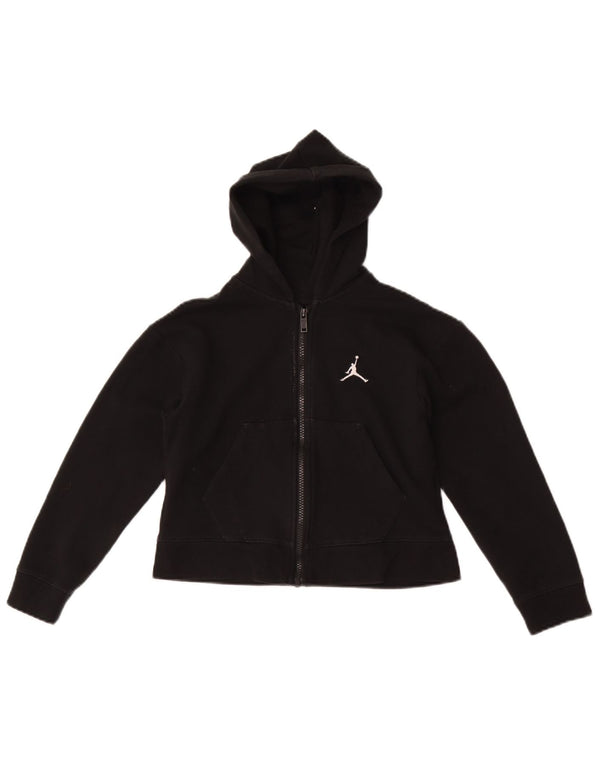 Jordan Sudadera con capucha y cremallera corta para niña 10-11 años Mediana Negro Deportes