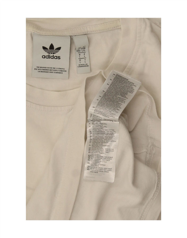 Adidas - Camiseta para hombre, talla grande, algodón blanco