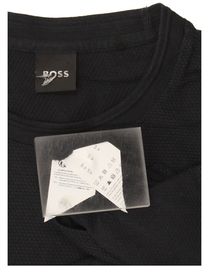 Hugo Boss Hombre Camiseta Top Medium Azul Marino Algodón