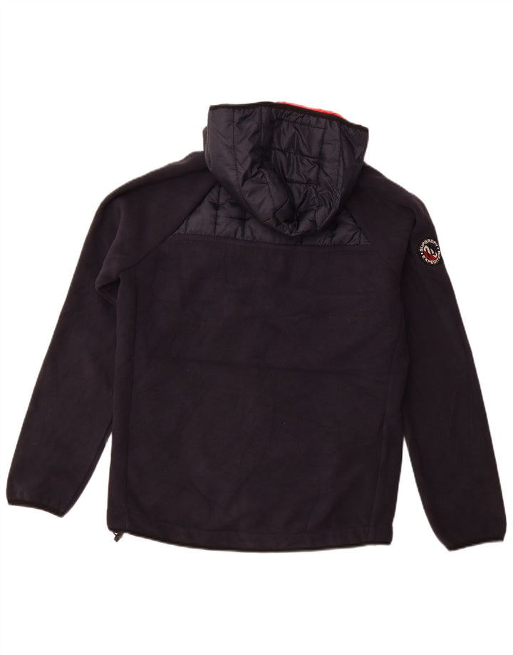 SUPERDRY Chaqueta bomber con capucha para hombre UK 38 Medium Azul marino Colorblock