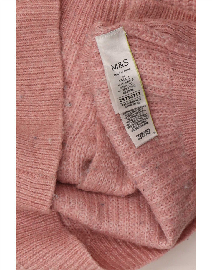 Marks & Spencer Suéter tipo cárdigan extragrande para mujer Reino Unido 10 Pequeño Acrílico rosa