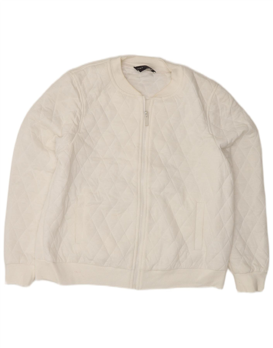 Marks & Spencer Chaqueta acolchada para mujer UK 44 Grande Poliéster blanco