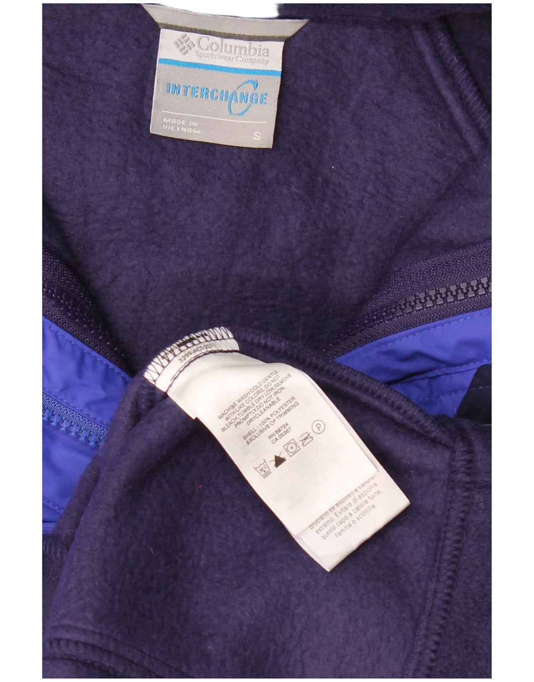 COLUMBIA Chaqueta cortavientos extragrande Interchange para mujer UK 10 Small Blue