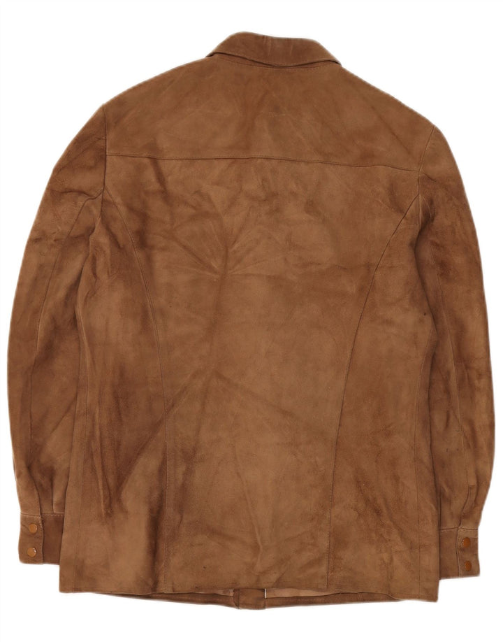 Camisa vintage de ante para hombre IT 50 Marrón medio