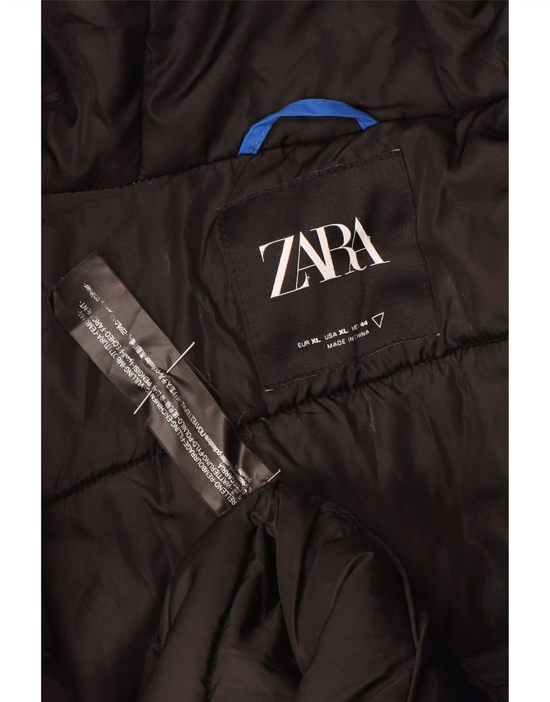 Zara Chaqueta cortavientos con capucha para hombre UK 42 XL Poliéster azul