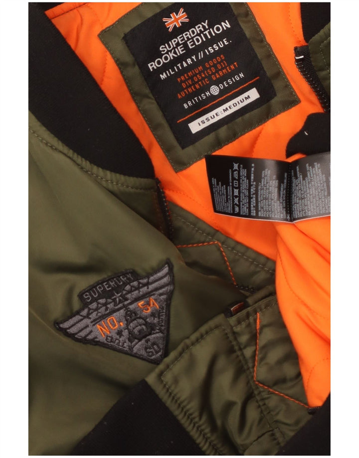 Superdry Chaqueta Bomber Militar Para Hombre UK 38 Medium Caqui Nylon