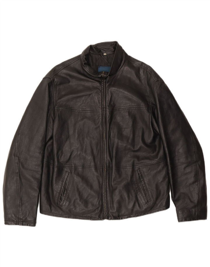 Vintage hombres chaqueta de cuero Reino Unido 38 medio negro