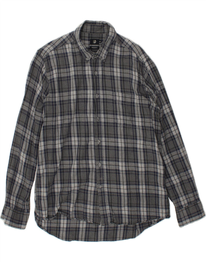 DACK'S Mens Regular Fit Shirt XL Grey Check Cotton Vintage Dack's and Second-Hand Dack's from Messina Hembry 