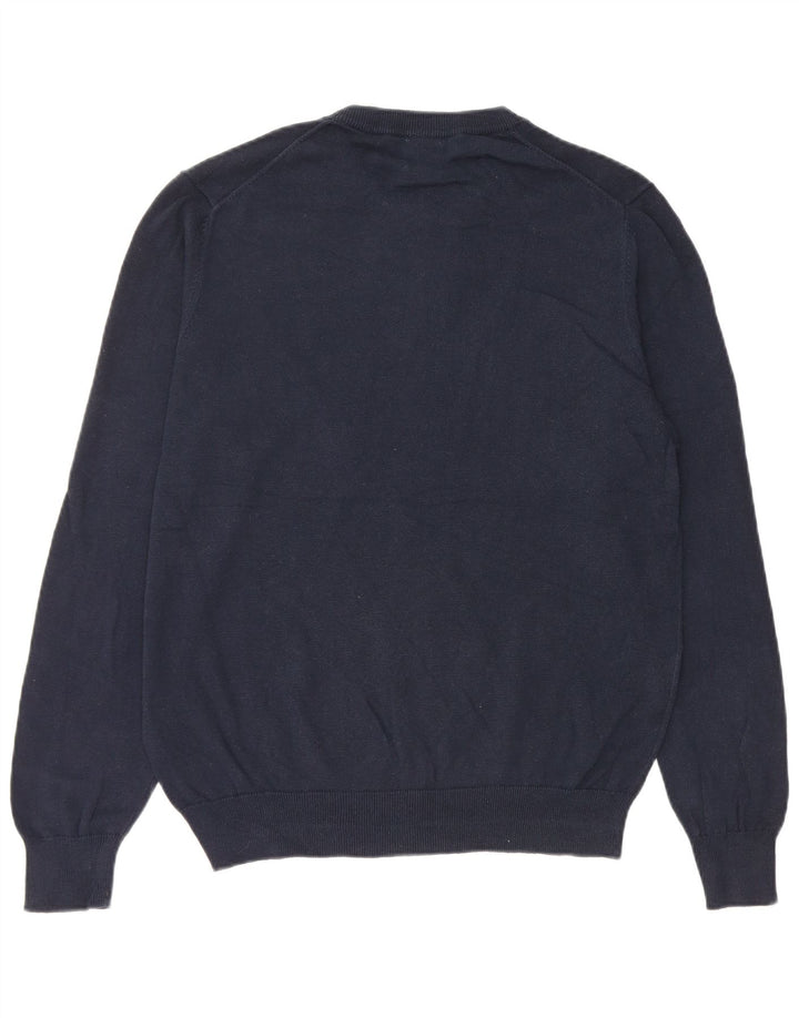 John Lewis - Jersey de cuello redondo para hombre, color azul marino mediano, algodón