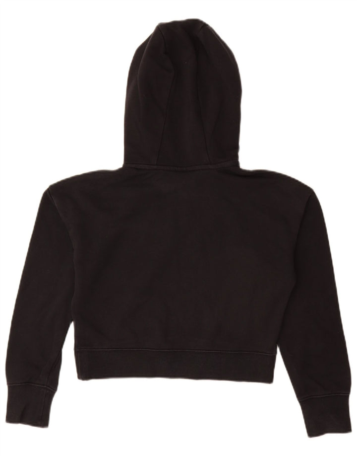 NIKE - Sudadera con capucha para niña, diseño gráfico, 12-13 años, talla grande, algodón negro