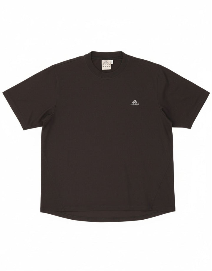 ADIDAS Mens T-Shirt Top UK 42/44 Large Black Polyester