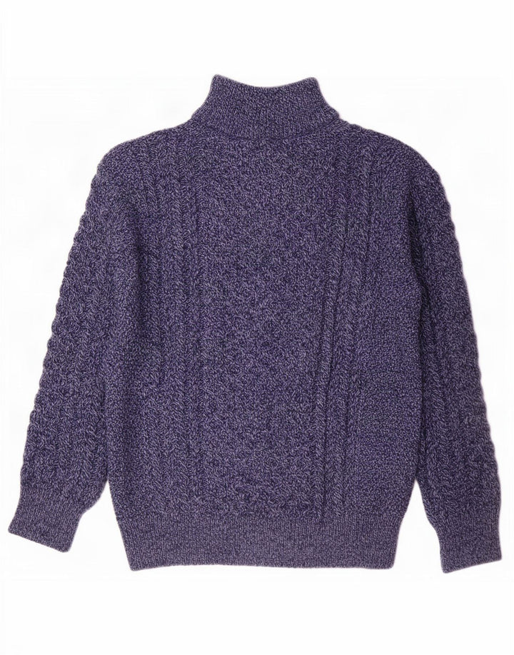 Original Aran CO. Suéter tipo jersey con cuello y cremallera para hombre grande azul marino moteado