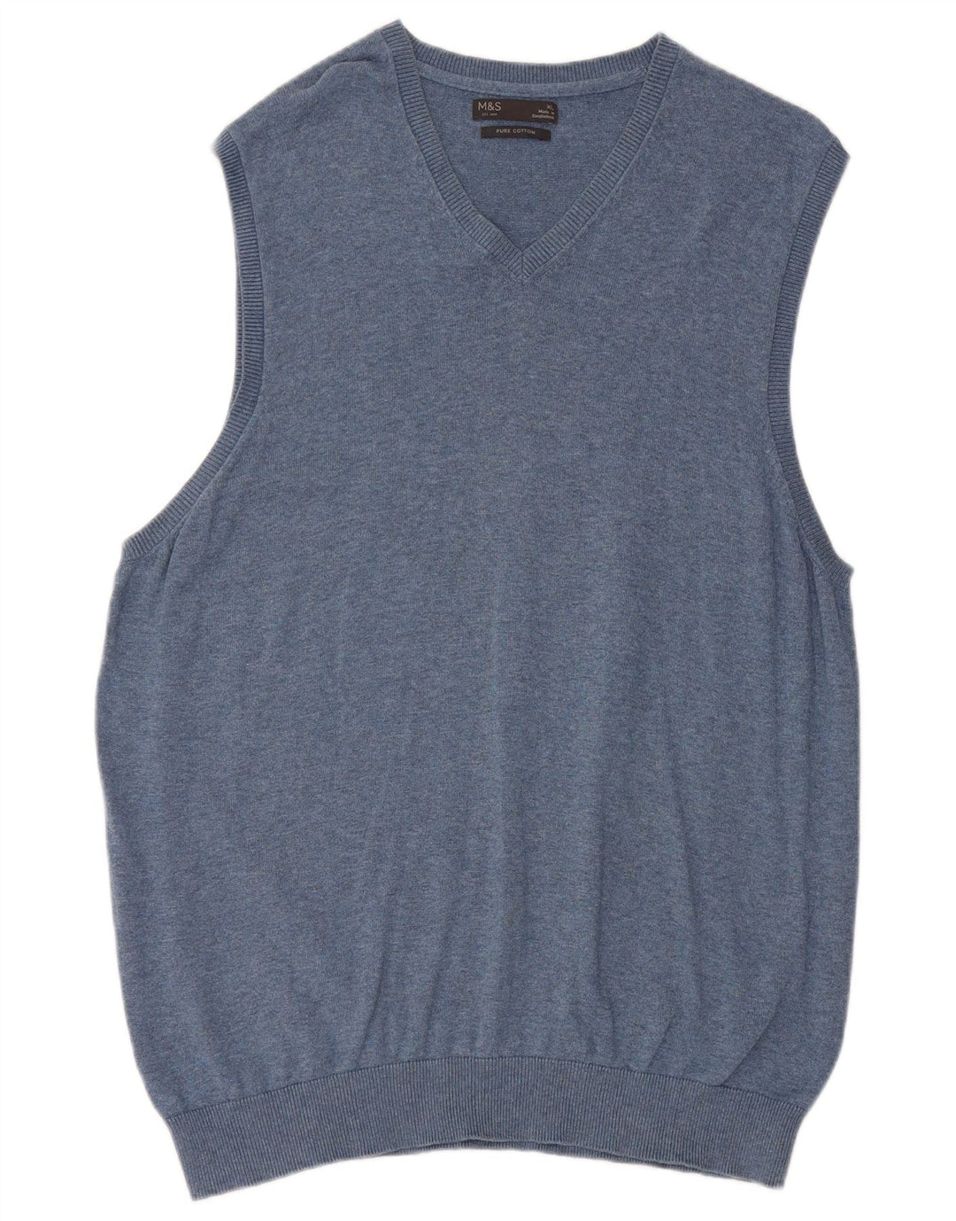 Marks & Spencer Camiseta sin mangas para hombre XL Algodón azul