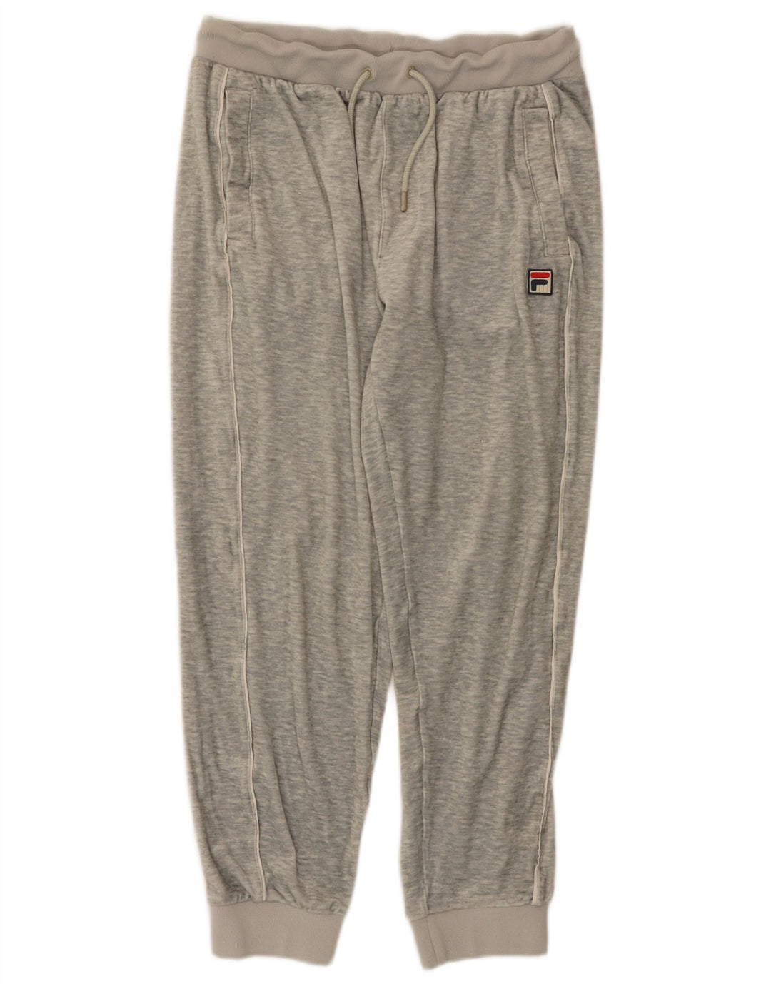 Fila Hombre Velour Chándal Pantalones Joggers Gris Medio Poliéster Moteado