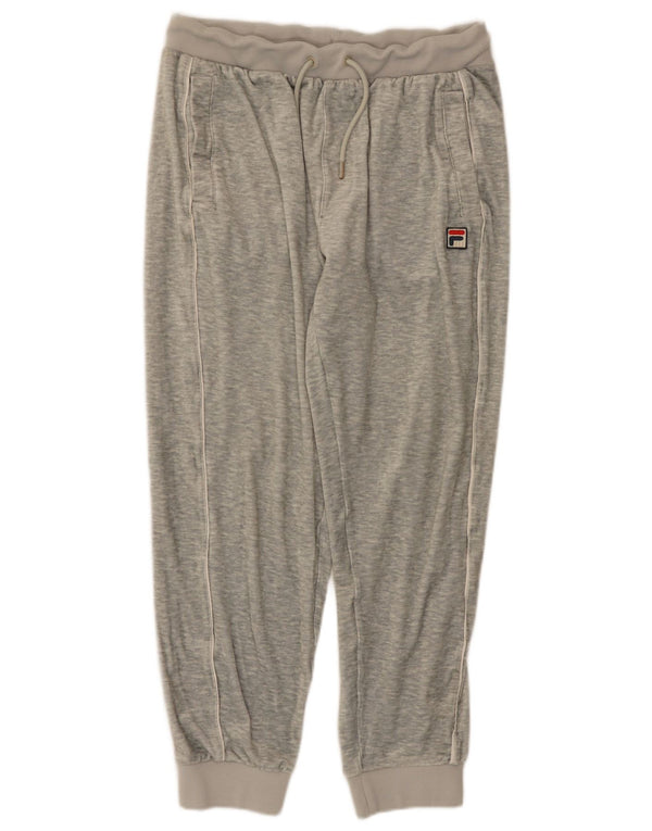 Fila Hombre Velour Chándal Pantalones Joggers Gris Medio Poliéster Moteado