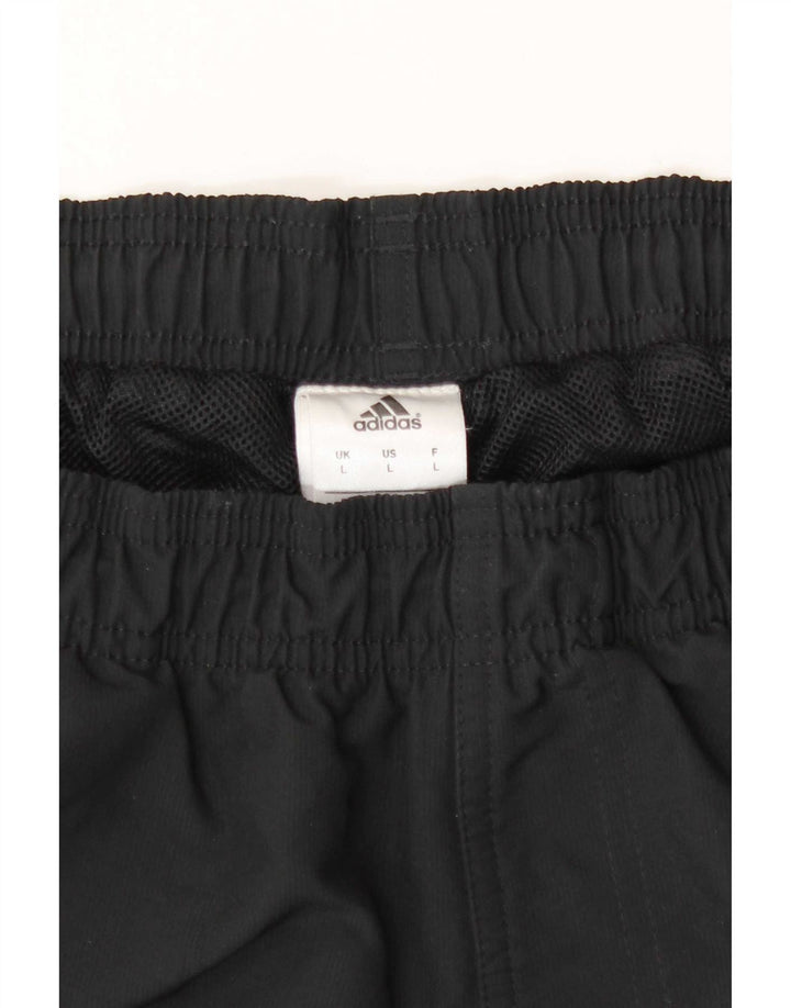 Adidas - Pantalón de chándal para hombre, talla grande, color negro, poliéster, deportivo