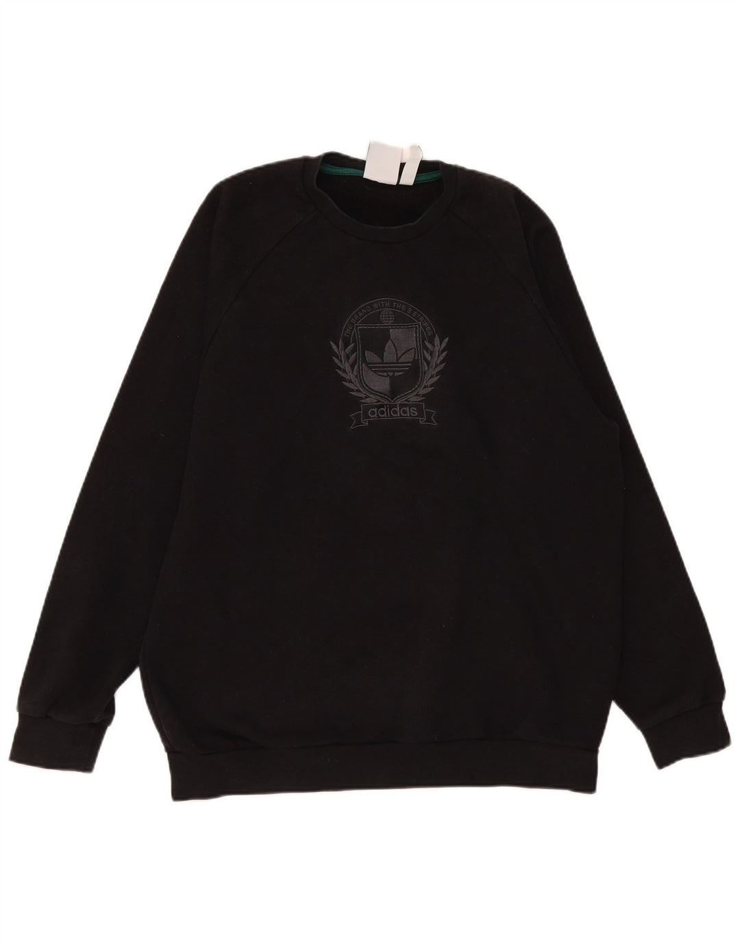 Adidas Hombre Sudadera Gráfica Jumper Grande Algodón Negro