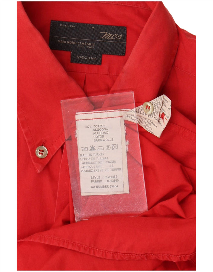 Marlboro Classics Camisa Manga Corta Hombre Algodón Rojo Medio