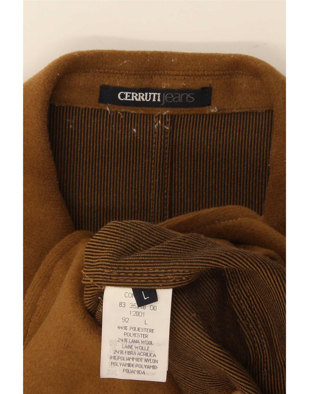 Cerruti Chaqueta Blazer de 3 Botones para Mujer UK 46 Grande Poliéster Marrón