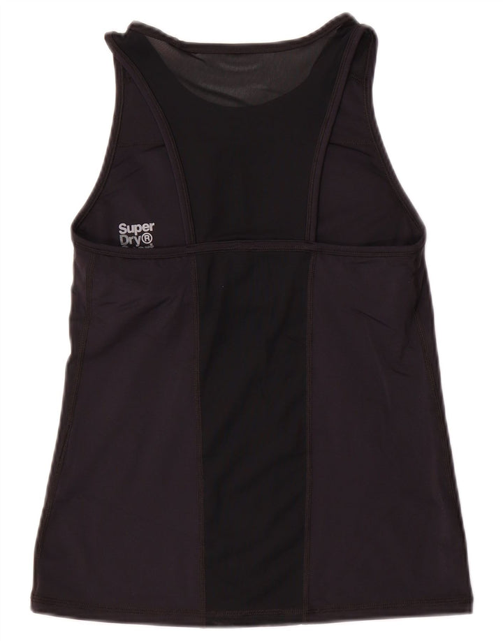 Superdry Mujer Graphic Vest Top UK 40 Small Nylon Negro