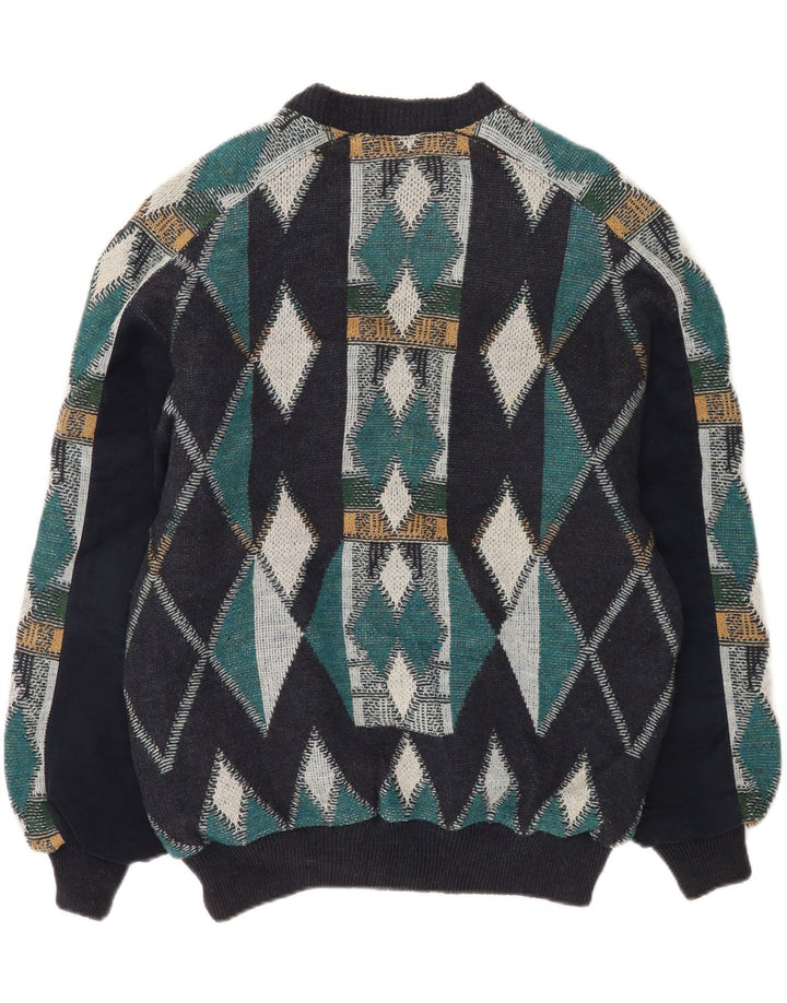 Luciano Chiari Chaqueta Bomber para Hombre Reino Unido 40 Grande Azul Marino Argyle/Diamante