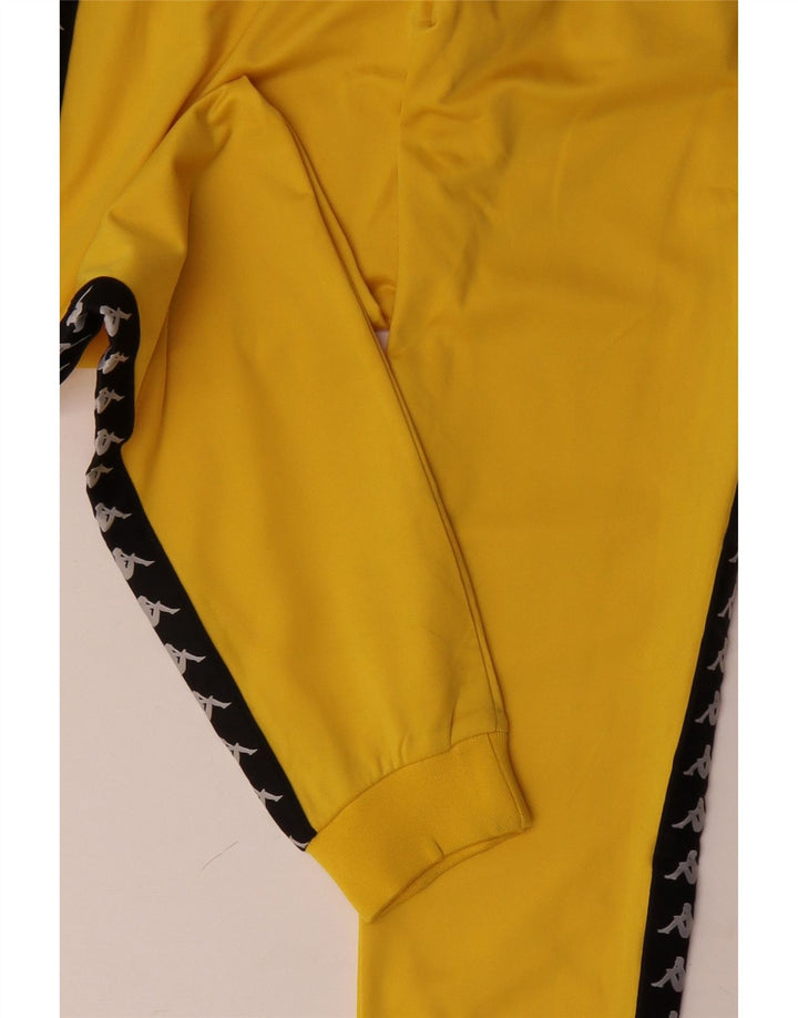KAPPA Hombre Pantalones De Chándal Gráfico Joggers XL Amarillo Colorblock